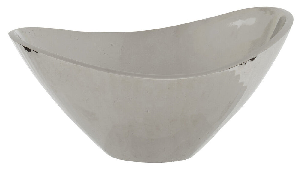 Orsina Amreli Silver Metal Bowl – Modern Sculptural Decorative Centerpiece