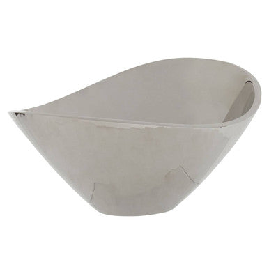Orsina Amreli Silver Metal Bowl – Modern Sculptural Decorative Centerpiece