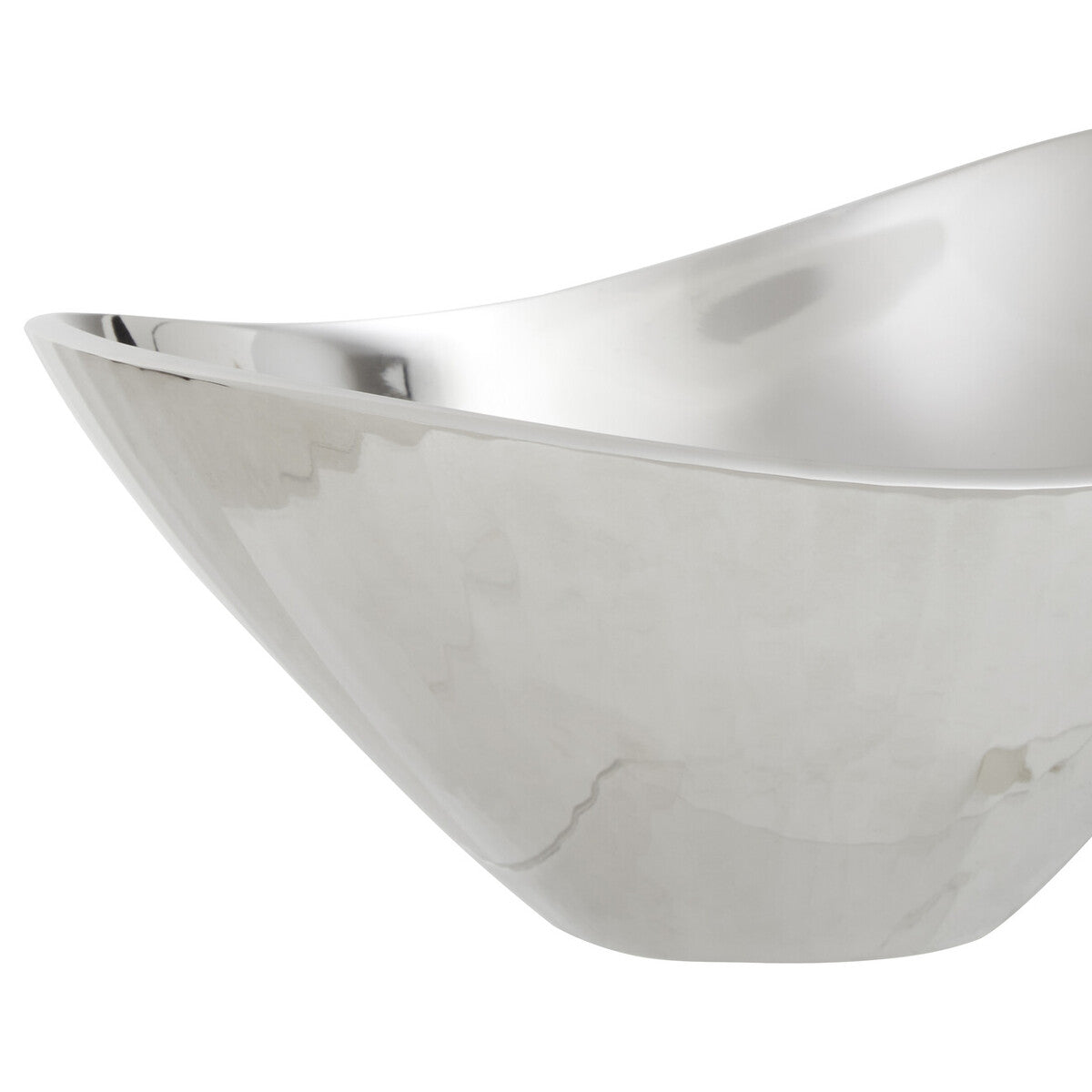 Orsina Amreli Silver Metal Bowl – Modern Sculptural Decorative Centerpiece
