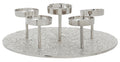Orsina Akola Silver 6 Pillar Candle Holder – Round Sculptural Centerpiece