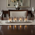 Orsina Akola Silver Curved 4 Tealight Holder | Modern Table Centerpiece