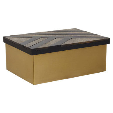 Orsina Aris Small Storage Box – Black and Gold Striped Jewelry Box