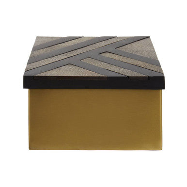 Orsina Aris Small Storage Box – Black and Gold Striped Jewelry Box