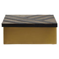 Orsina Aris Small Storage Box – Black and Gold Striped Jewelry Box