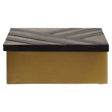 Orsina Aris Small Storage Box – Black and Gold Striped Jewelry Box