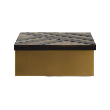 Orsina Aris Small Storage Box – Black and Gold Striped Jewelry Box