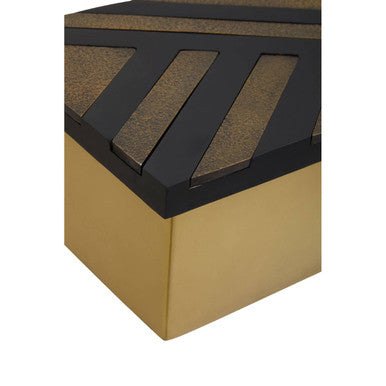 Orsina Aris Small Storage Box – Black and Gold Striped Jewelry Box
