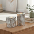 Orsina Akola Silver Tealight Holders – Set of 2 Modern Metal Decor