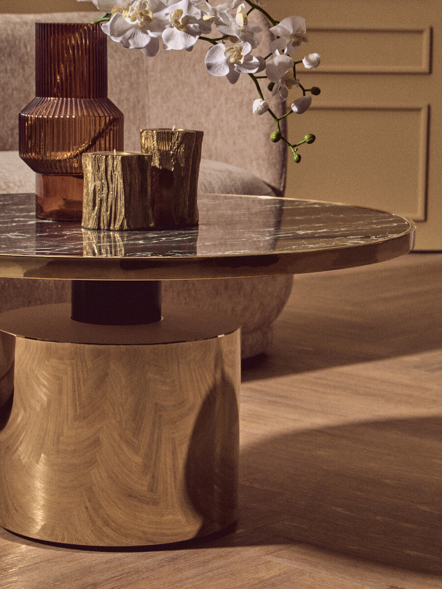 Orsina Akola Gold Tealight Holders – Set of 2 Trunk-Inspired Decor