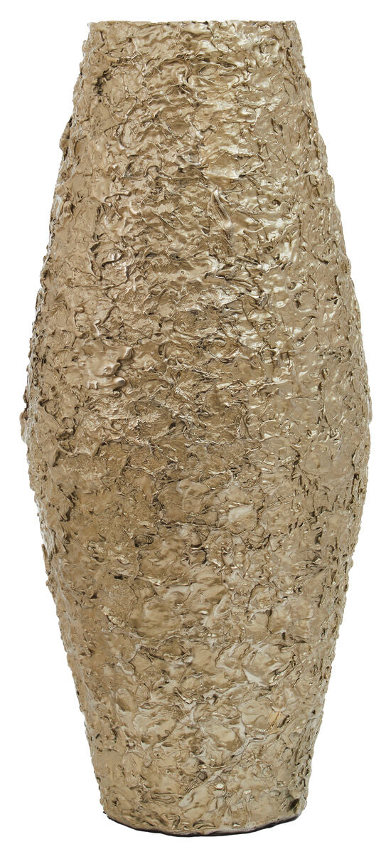 Orsina Akola Large Gold Textured Metal Vase | Modern Home Decor