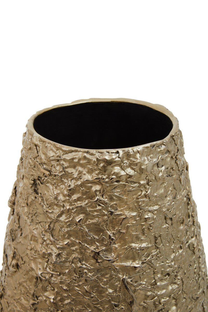 Orsina Akola Large Gold Textured Metal Vase | Modern Home Decor