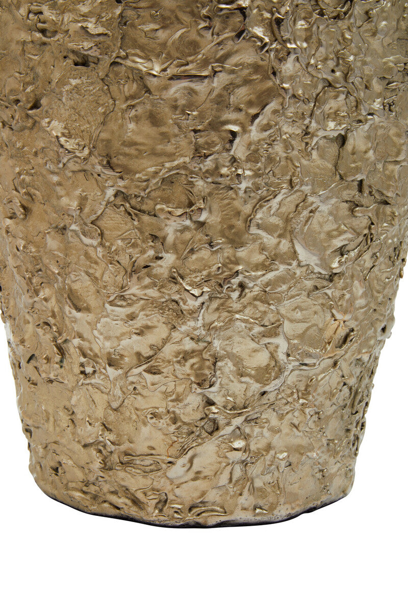 Orsina Akola Large Gold Textured Metal Vase | Modern Home Decor