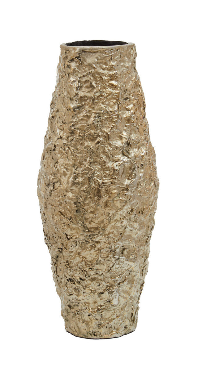 Orsina Akola Gold Textured Metal Vase – Small Modern Tabletop Decor