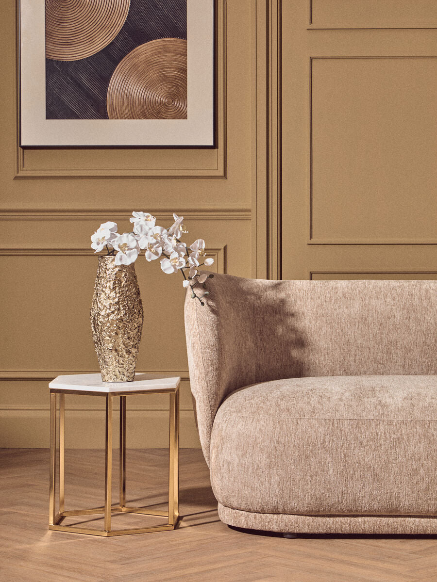 Orsina Akola Gold Textured Metal Vase – Small Modern Tabletop Decor