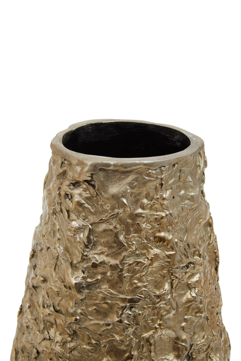 Orsina Akola Gold Textured Metal Vase – Small Modern Tabletop Decor