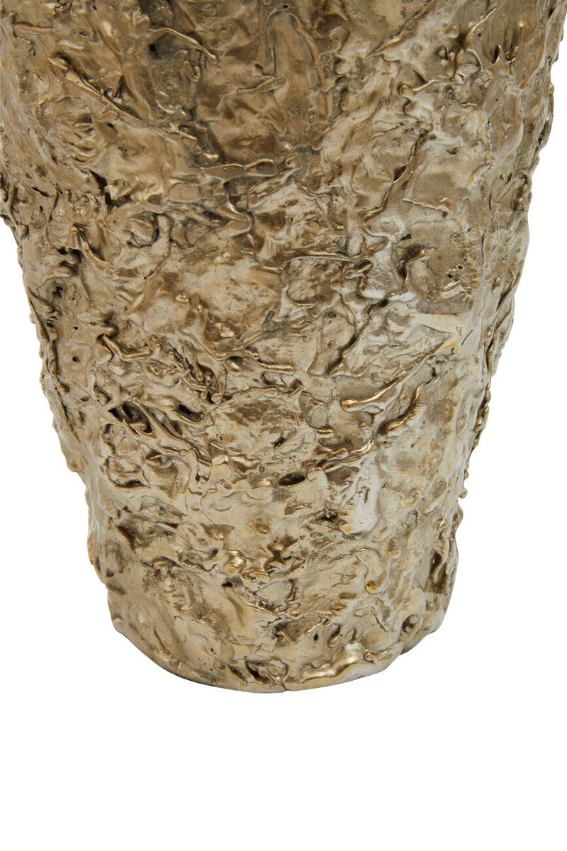 Orsina Akola Gold Textured Metal Vase – Small Modern Tabletop Decor
