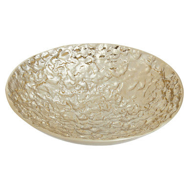 Orsina Akola Gold Decorative Bowl – Hammered Metal Round Centerpiece