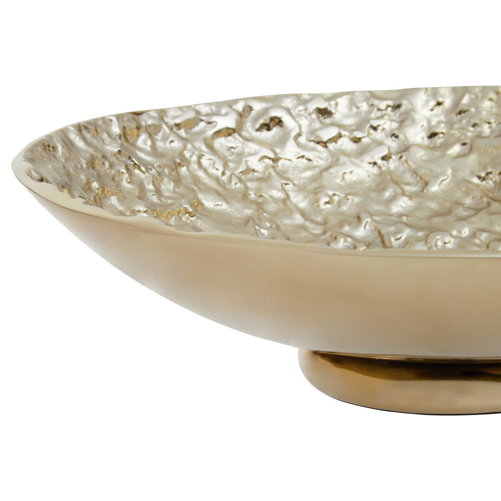 Orsina Akola Gold Decorative Bowl – Hammered Metal Round Centerpiece