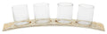 Orsina Akola Antique Gold and Glass 4-Cup Tealight Holder Centerpiece
