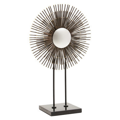 Orsina Mirano Black Quill Sculpture – Gold Tipped Decor with Granite Base