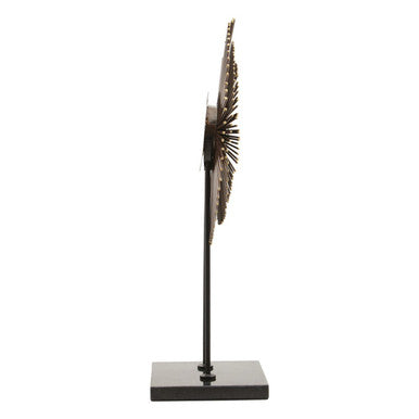 Orsina Mirano Black Quill Sculpture – Gold Tipped Decor with Granite Base
