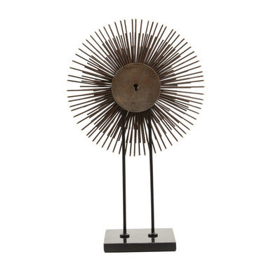 Orsina Mirano Black Quill Sculpture – Gold Tipped Decor with Granite Base