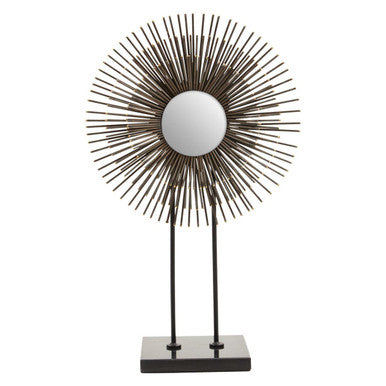 Orsina Mirano Black Quill Sculpture – Gold Tipped Decor with Granite Base
