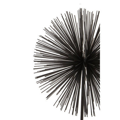 Orsina Mirano Black Starburst Sculpture with White Marble Base