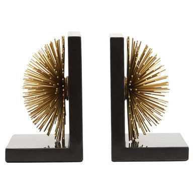 Orsina Mirano Gold Starburst Bookends – Marble Base Set of 2