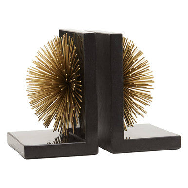 Orsina Mirano Gold Starburst Bookends – Marble Base Set of 2