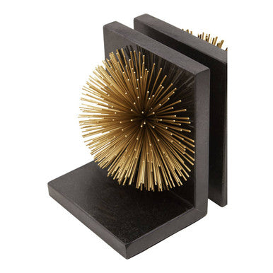 Orsina Mirano Gold Starburst Bookends – Marble Base Set of 2
