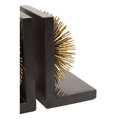 Orsina Mirano Gold Starburst Bookends – Marble Base Set of 2