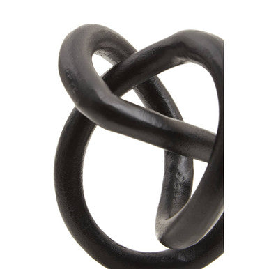 Orsina Mirano Knot Sculpture – Matt Black Decor with Marble Base