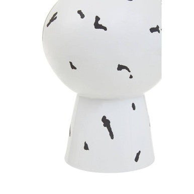 Orsina Tundra Small Geometric Vase – White and Black Ceramic Decor