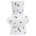 Orsina Tundra Large Geometric Vase – White and Black Sculptural Decor