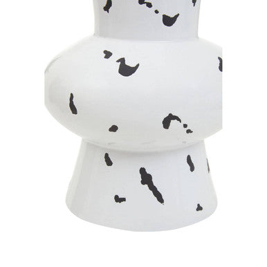 Orsina Tundra Large Geometric Vase – White and Black Sculptural Decor