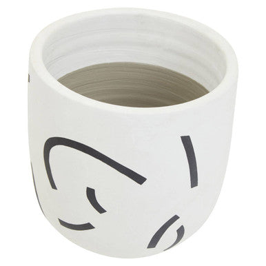 Orsina Tundra Monochrome Ceramic Planter – Black and White Modern Pot