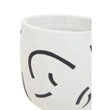 Orsina Tundra Monochrome Ceramic Planter – Black and White Modern Pot