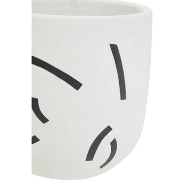 Orsina Tundra Monochrome Ceramic Planter – Black and White Modern Pot