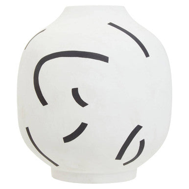 Orsina Tundra Black and White Ceramic Vase – Modern Monochrome Decor