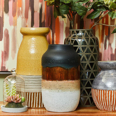 Orsina Domo Multi Tonal Earthenware Vase – Modern Sculptural Decor