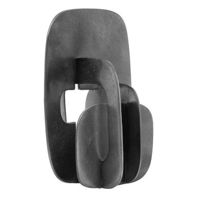 Orsina Prato Abstract Sculpture | Black Nickel Textured Modern Decor