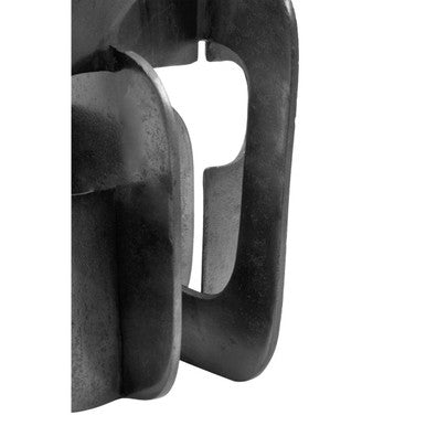 Orsina Prato Abstract Sculpture | Black Nickel Textured Modern Decor
