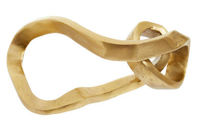 Orsina Prato Gold Abstract Knot Sculpture – Modern Metal Home Decor