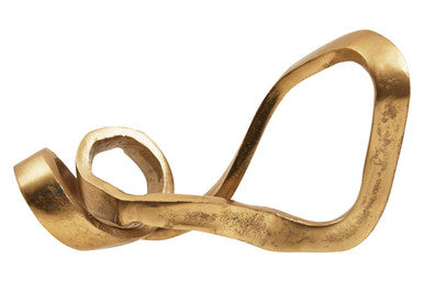 Orsina Prato Gold Abstract Knot Sculpture – Modern Metal Home Decor