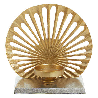 Orsina Dion Small Two-Toned Silver and Gold Pillar Candle Holder