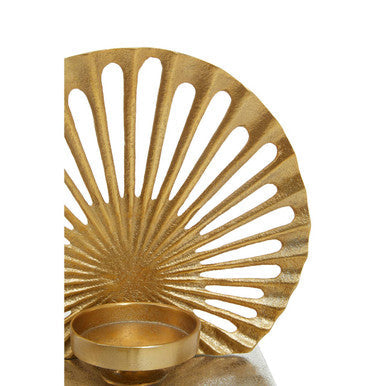 Orsina Dion Small Two-Toned Silver and Gold Pillar Candle Holder