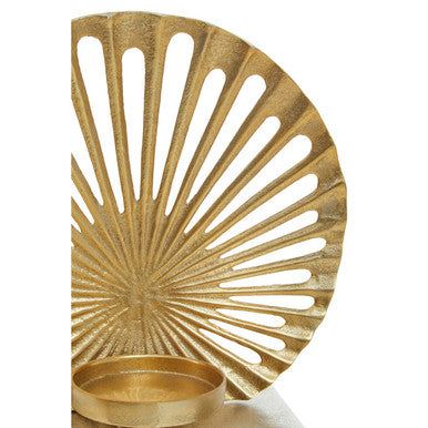 Orsina Dion Large Two-Toned Silver and Gold Metallic Candle Holder