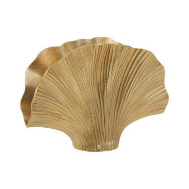 Orsina Danna Large Gold Ginkgo Leaf Vase – Sculptural Metallic Decor