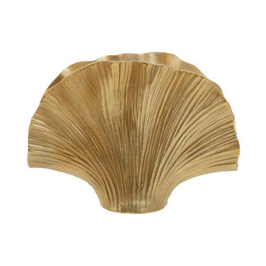 Orsina Danna Large Gold Ginkgo Leaf Vase – Sculptural Metallic Decor